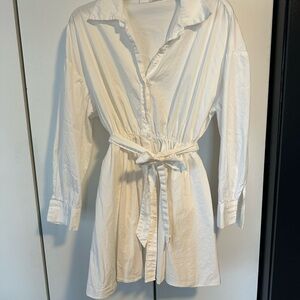 Astr Crisp White Shirt Dress